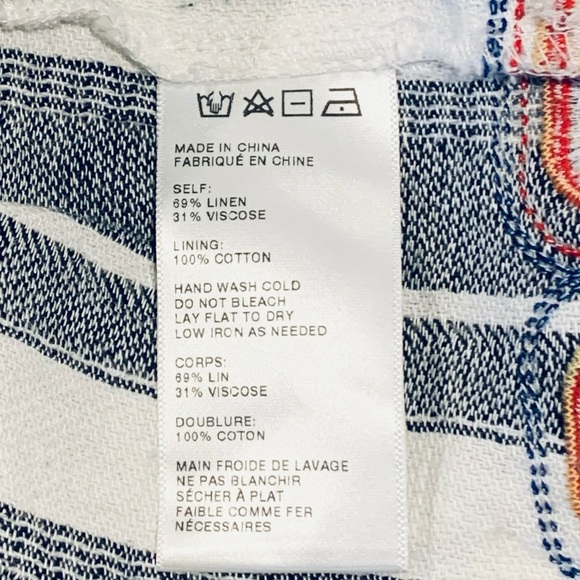 Anthropologie Maeve embroidered boho split back Top M - Picture 5 of 5